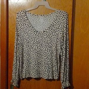 Maurices long sleeve tan and black shirt.